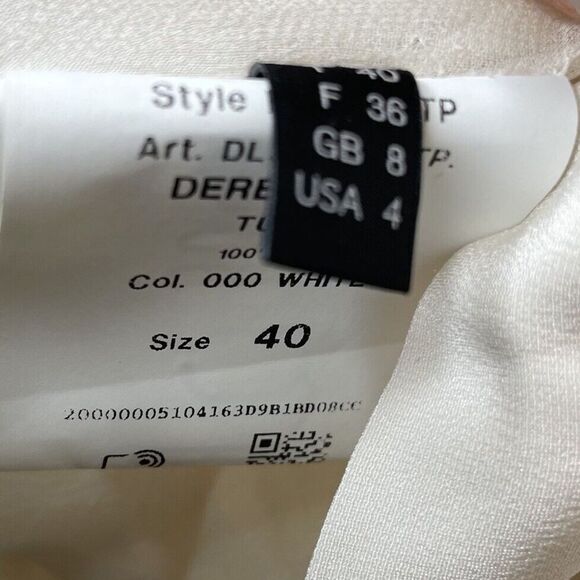 DEREK LAM Tuta Romper Women 4 Ivory Button Front NEW 100% Silk - Picture 13 of 15
